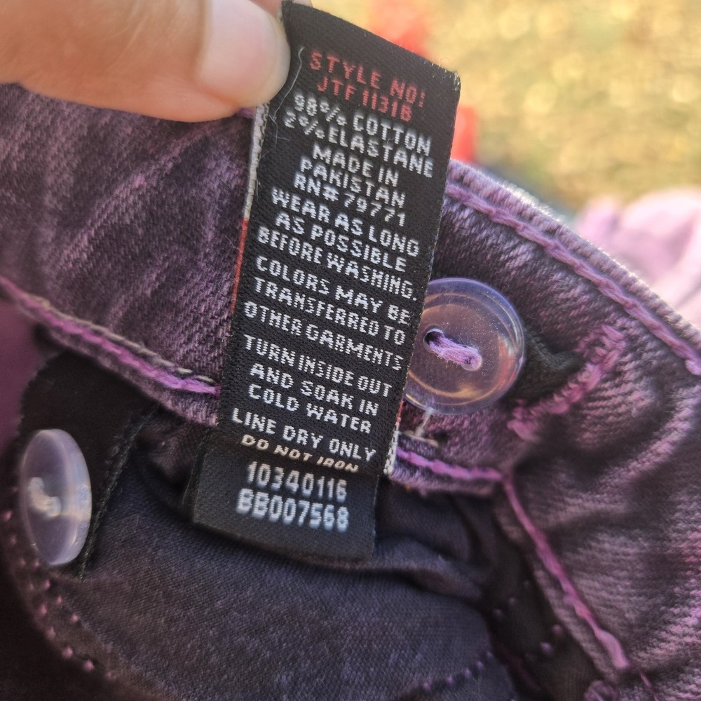 Jordan Craig Legacy Edition Kids Stacked Jeans Purple Distressed Size 10 - Picture 6 of 9